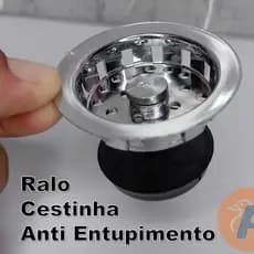 Ralo de Pia Válvula Americana Cromado 6cm Ralinho Cestinha Anti Entupimento