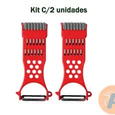 Kit 2 Descascadores de Legumes 3 em 1 | Fatiador | Ralador | Julienne |Cortador