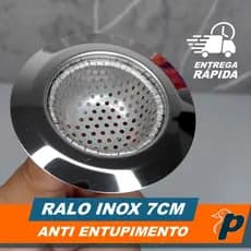 Ralo Inox 7cm Anti Entupimento Universal – Bloqueia Restos e Evita Mau Cheiro na Pia