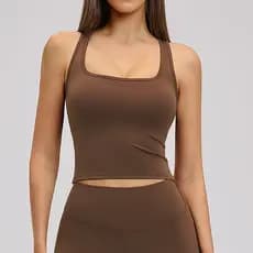 Sanded em forma de I bela volta colete esportivo feminino magro de secagem rápida Casual correndo Fitness topo Yoga Wear
