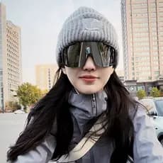 Óculos de Sol Esportivos Armação Grande, Anti-vento e UV, para Ciclismo, Montanhismo, Esqui, Feminino Estilo Blogueira