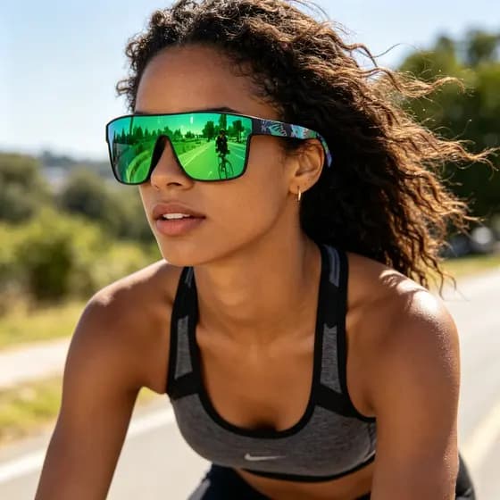 Óculos Esportivos Coloridos com Quadro Grande, Estilo Moderno, para Ciclismo ao Ar Livre, Unissex e Pára-sol