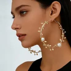 Europeu americano brincos de grandes dimensões flores exageradas dourado grande círculo doce legal picante moda atmosfér