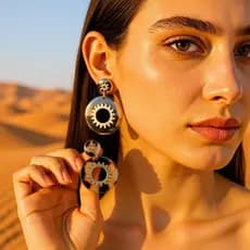 Europeu americano despertar sol luz verão venda quente cobre exagerado dupla camada brincos luz luxo temperamento doce b