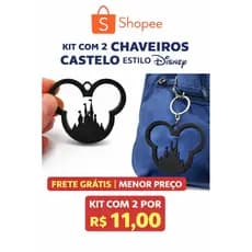 Chaveiro Castelo Estilo Disney | Impressão 3D | Leve, Resistente | Presente Criativo