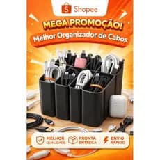 Organizador de Cabos USB e Carregadores para Gavetas e Armários | Design Elegante | Pronta Entrega