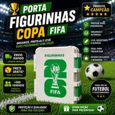 Porta Figurinhas Copa Organizador Álbum Futebol FIFA Colecionador Proteção Premium