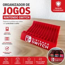 Suporte Organizador de Jogos Nintendo Switch – 12 Cartuchos