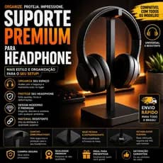 Suporte para Headphone Premium Mesa Gamer Fone de Ouvido Universal Antiderrapante