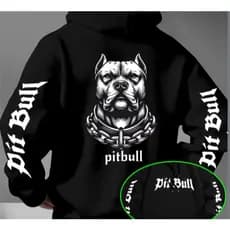 Moletom Masculino Pitbull Estampado Canguru Capuz Streetwear Blusa de Frio  Inverno Premium