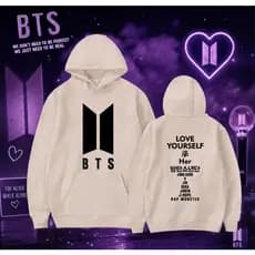 Moletom Love Yourself Unisexx Kpop Com Capuz Blusa de Frio Bangtan Boys Army Estampado Casual Adulto