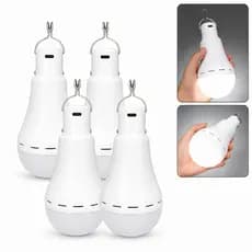 Kit 4 Lâmpada LED Recarregável USB Portátil com Gancho Luz Emergência Acampamento Queda de Energia