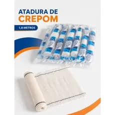 Kit 12 Rolos Ataduras de Crepom  20 cm x 1,8m Faixa Elástica 13 fios  Curativo Crepe Bandagem Anvisa