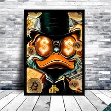 Quadro Decorativo GRANDE Alta Resolução Para Sala Quarto Hall Escritório Tio Patinhas 4K