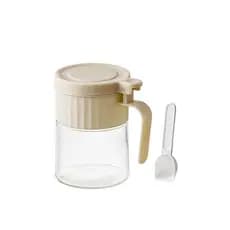 Kit 3 Porta Condimentos de Vidro 280ml com Colher | Organizador de Temperos