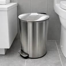 Kit 3 Lixeira Inox 5L com Pedal | Lixeira para Banheiro e Cozinha com Tampa