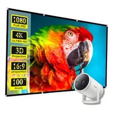Tela Projeção Vithu 150 Polegadas 2,5 x 1,5 Metros Serve p/ Todos Projetores Full Hd 4K Ilhos Area interna Externa