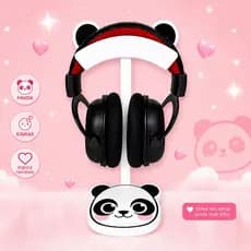 Suporte Headphone Panda 3D em PLA | Organizador de Mesa + Suporte Decorativo | Exclusivo + Brinde cute