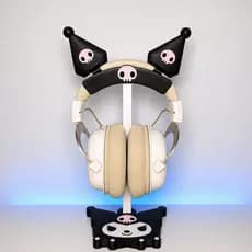 Suporte Headset Kuromi com Orelhas Decorativas Kawaii