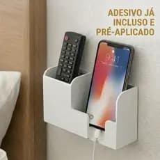Suporte de Parede Multiuso para Controle Remoto e Celular - Com Adesivo 3M Incluso com 1 Furos