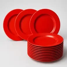 Kit Pratos Plásticos Fundo Coloridos Premium Reutilizável Para Eventos Refeições Quentes e Frias