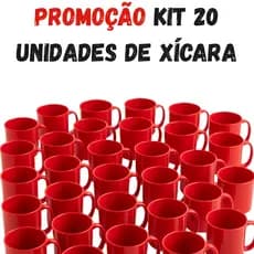 Kit 20 Canecas 400ML Em Plástico Premium Para Escolas Merenda Creche Cantina Café Festas e Eventos