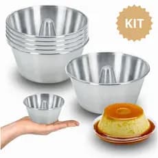 Kit Formas Mini Pudim Bolo Vulcão Alumínio 300ml Nº12 Formável Assadeira Confeitaria