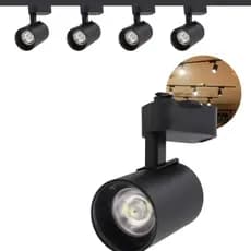 Spot de Trilho 10W Preto Cor 3000K