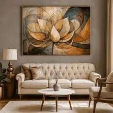 Quadro Decorativo Harmonia Abstrata Florescer da Alma Sala Quarto lojas Minimalist Flor de Lótus