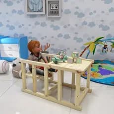 Torre Montessoriana Multifuncional Cadeirão Mesa Infantil Madeira