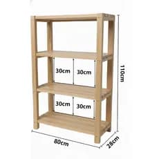 Estante  Guarda Roupa Multiuso Madeira Natural Estilo Minimalista