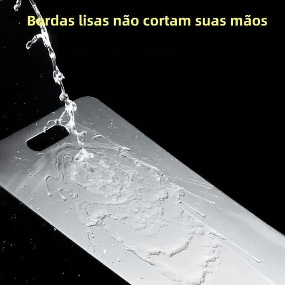 Tábua de Corte Metal Inox 34x23cm Ultra Higiênica Cozinha Top