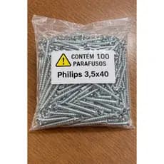 Parafusos Philips 3,5x40 para Montagem de Móveis Kit Com 100 Un