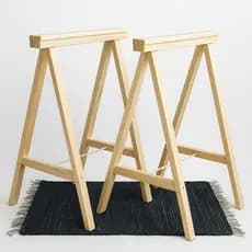 Kit 2 Cavaletes em Madeira Pinus para Mesa e Escritório