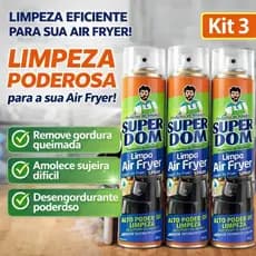 3 Unidades Spray Limpa Air Fryer Alto Poder De Limpeza, Dissolve A Gordura Limpeza Sem Esforço 250ml Aplicar direto