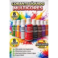 Corantes Líquidos Chemicolor 50ml Cores Variadas Para Tinta Parede todas as cores Xadrez