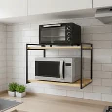 Suporte microondas forno 60cm air fryer impressora prateleira de parede nicho multiuso Pinus Metalon