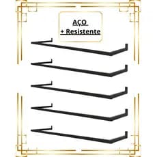 Kit 5 Arara De Parede 60cm Cabideiro Aço Resistente Organizador de Roupas Loja Closet Quarto