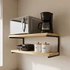 Suporte Microondas 60cm Forno Eletrico, Air Fryer impressora Prateleira de Parede Multiuso Metalon