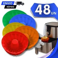 Jogo Forma Silicone Cupcake Muffin Forminhas Redonda Assadeira Bolinho Doceria formas Utensílios