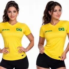 Camiseta Brasil Feminina Copa 2026 Torcida Amarela Futebol Dry Fit Babylook Verde Amarela
