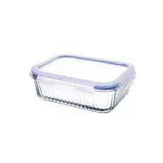 Pote Hermetico Retangular Vidro Borossilicato 1500ml Tampa Vedacao Segura Conservacao