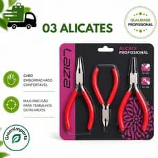 03 ALICATES PROFISSIONAL - BICO REDONDO, DE CORTE  E MEIA CANA  - PERFEITO PARA ARTESANATO BIJUTERIAS E ELETRICA