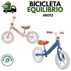Bicicleta Equilíbrio Infantil - Duas cores Treino S/ Pedal Aprender Andar Menino Menina Rodas EVA Resistente ARO12