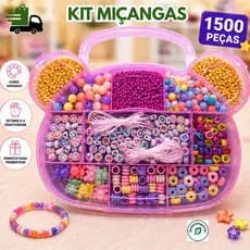 Kit Maletinha de Miçangas 1500 Peças fazer Pulseiras Infantil Presente Meninas Brinquedo Criativo