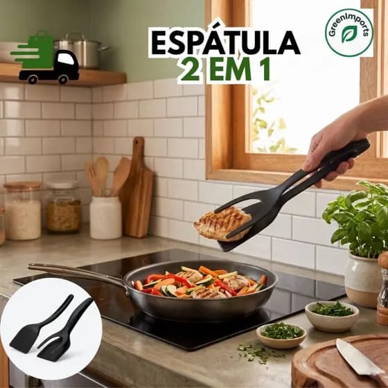 Espatula 2 Em 1 Pegador Alimentos Cozinha Silicone Para Casa Familia 01 02 OU 03 UNIDADES