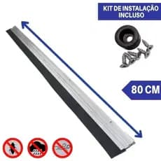 VEDA PORTA ALUMÍNIO REFORÇADO ANTI INSETO -  POEIRA - FRIO | 70CM 80CM 90CM 100 KIT INSTALAÇÃOCM 1M