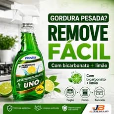 Desengordurante Bicarbonato e Limão Uno ProVita Cozinha 500ml Remove Gordura Pesada