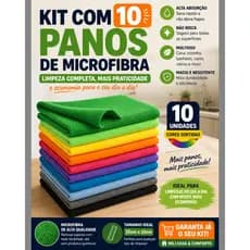 Pano de Limpeza Multiuso Kit 10 unidades Limpeza Geral Casa Carro Vidro Alta Absorção e Durabilidade
