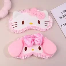 Máscara de Olhos Decorativa 3D Hello Kitty My Melody, Bonita e de Desenho Animado, Rosa, Bloqueia a Luz, Proteção para o